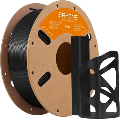 Produktbild von Nylon Filament 1.75 mm, Polyamid PA6, 1 kg Spule, schwarz, für 3D-Drucker
