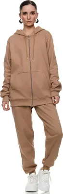 Produktbild von Damen Jogging-ANZUG | Trainingsjacke und Freizeithose | Sportlich | UNI 586 Cappuccino XL