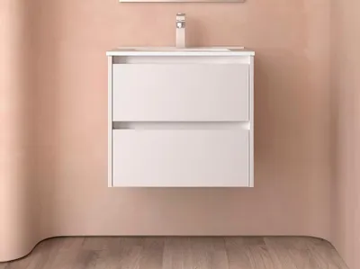 Zdjęcie produktu dla Salgar Noja szafka dolna 600 2 szuflady + umywalka biała satyna