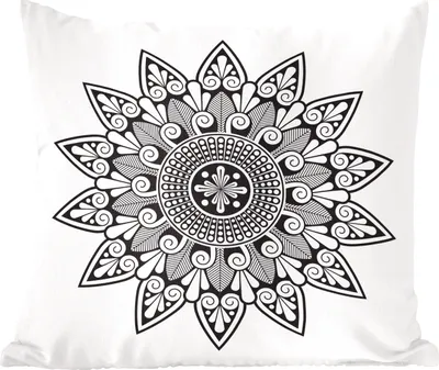 Produktbild von MuchoWow® Zierkissen Sofakissen Wohnzimmer Dekokissen 50x50 cm Mandala Blumenform - Komfort - Sofakissen