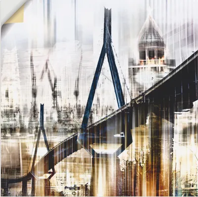 Produktbild von ARTland Wandbild, selbstklebend Hamburg Skyline Collage III Größe: 50x50 cm