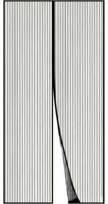 Produktbild von Fliegengitter Tür Magnet Insektenschutz 120x240cm Schwarz Klebemontage Ohne Bohren