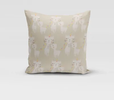 Produktbild von SCHÖNER LEBEN. Kissenhülle Katzen Caticorn beige pastell div. Größen Größe 50x50cm (HxB) 50x50cm (HxB) Größe