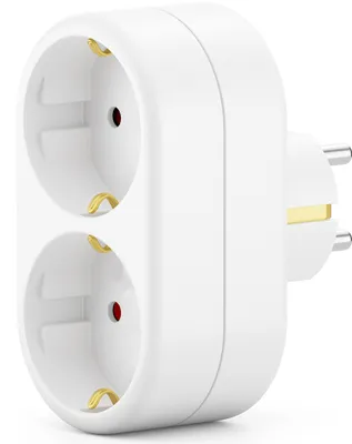 Produktbild von ORSEM Mehrfachsteckdose Schutzkontakt Steckdosenadapter Stromadapter Stecker Multi-Steckdose 2x Schutzkontakt-Buchse 16A max. 3500W Weiß