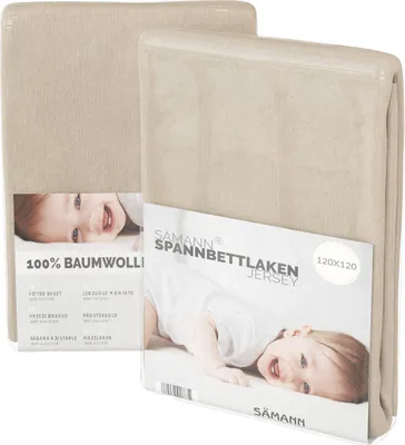 Produktbild von Spannbettlaken 120x120 cm Jersey natur