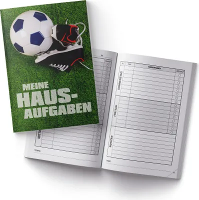 Produktbild von itenga Hausaufgabenheft Fußballschuhe (Motiv 13) DIN A5, 96 Seiten