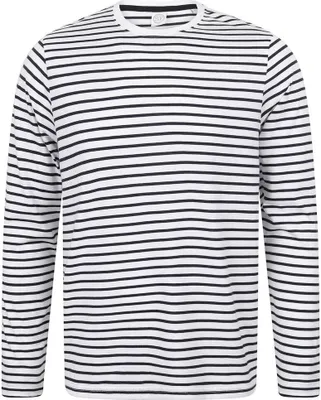 Obrázok produktu pre SF - Tričko pre mužov/dámy Uni s dlhým rukávom RW9306 (XL) (Biela/Navy Blue)