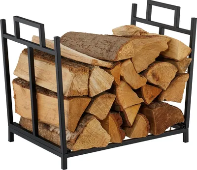 Zdjęcie produktu dla Regał na drewno kominkowe Relaxdays, metalowy, wymiary: 41 x 45 x 33 cm, regał na drewno kominkowe, składany, drewno kominkowe, drewno w stosach i drewno opałowe, czarny