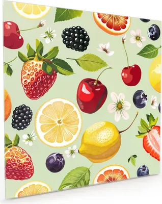 Produktbild von Küchenrückwand Spritzschutz Glas mit Motiv Fruchtmix 40 x 40 cm