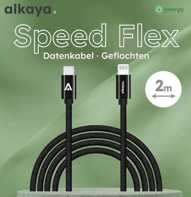 Imagen del producto de Cable USB-C a Lightning Alkaya Speed Flex, blanco - Cable - Digital/Datos