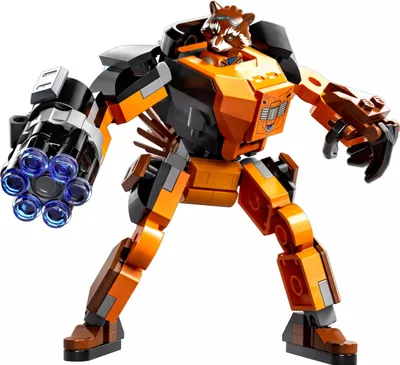 Image de LEGO 76243 Marvel Mechanical Rocket Armor, Guardians of the Galaxy Figure à construire, jouet Avengers, idée cadeau pour les enfants de 6 ans et plus