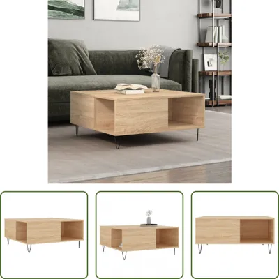 Produktbild von The Living Store Couchtisch Sonoma-Eiche 80x80x36,5 cm Holzwerkstoff