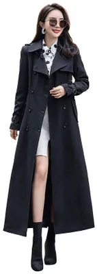 Immagine prodotto di Cappotto lungo da donna, modello trench, a due filettenze, taglio slim, lunghezza maxi