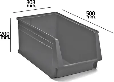 Zdjęcie produktu dla Szara szuflada do sztaplowania Nº58 500x303x200 mm.