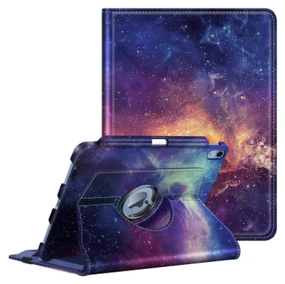 Produktbild von Fintie Hülle für iPad 11 Generation 11 Zoll 2025 (A16), iPad 10 Generation 10.9 Zoll 2022 mit Pencil Halter - Schutzhülle Cover mit 360 Grad drehbarem Ständer und Auto Schlaf/Wach, Die Galaxie