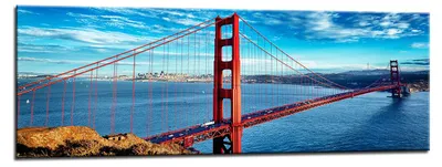 Obrázok produktu pre Obraz na plátne Golden Gate Bridge 120x40 cm zarámovaný