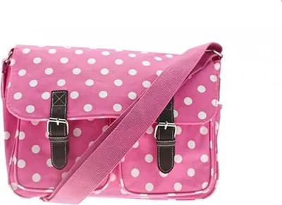 Produktbild von Vintage Schultertasche in pink mit weißen Tupfen von Lesser & Pavey