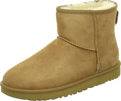 A single tan Ugg boot is shown against a white background.