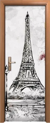 Produktbild von Türposter 70x200 cm Türaufkleber Türtapete Türfolie Klebefolie Straße Ansicht von Paris Landschaft