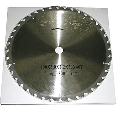 A circular saw blade is presented on a white background.