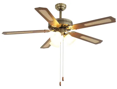 Image de Ventilateur de plafond 132 cm bronze antique - 5 pales avec 3 éclairages E27