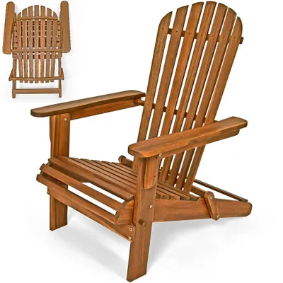 Obrázok produktu pre Záhradné lehátko ADIRONDACK, sklápacie, 69x84x94cm, prírodná hnedá