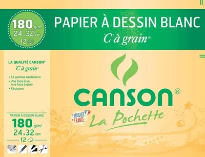 A product image for Canson drawing paper, featuring branding and product details.