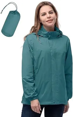 Produktbild von PolkaHome® Damen Regenjacke Faltbar – Wasserdicht, Winddicht, Atmungsaktiv, Blau