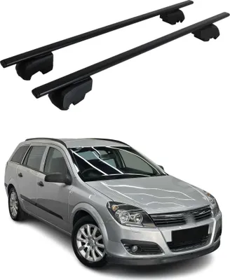 Produktbild von Dachträger Grundtäger für Opel Astra H Kombi 2004-2010 75kg Metall Schwarz 2 tlg