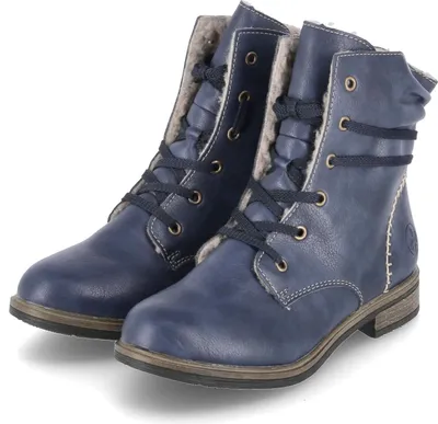 Immagine prodotto di Rieker donna stivaletti stringati/stivali invernali blu scuro in ecopelle taglia: 39