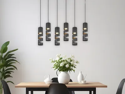 Produktbild von Moderne LED Balkenpendelleuchte mehrflammig Küchenlampe hängend Schwarz, B:100cm