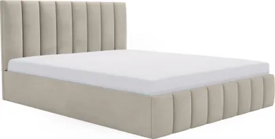 Produktbild von FEDVE Polsterbett Doppelbett Stetten Schlafzimmer Bett Bettkasten 180x200 cm Beige (Magic Velvet 2201)