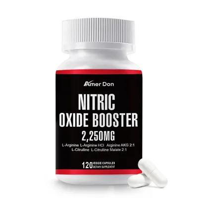 Image de Supplément booster d'oxyde nitrique - L-Arginine, L-Citrulline 2250 mg - 120 Capsules