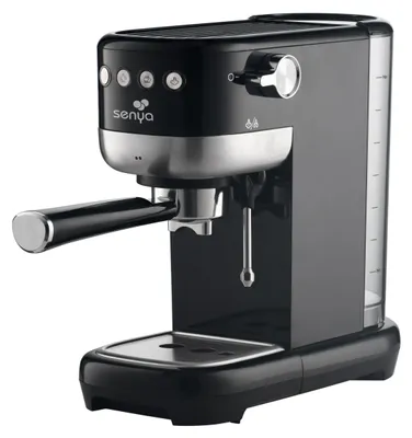 Espressomaschine 20 bar, 1300 W, Thermoblock, Milchaufschäumer, schwarz