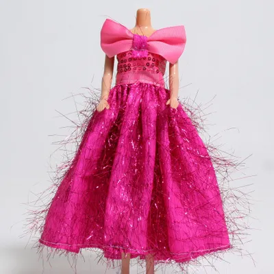 Produktbild von Puppenkleidung Kleid für 30cm Puppen - Modisches Outfit Zubehör - 3 Designs zur Wahl