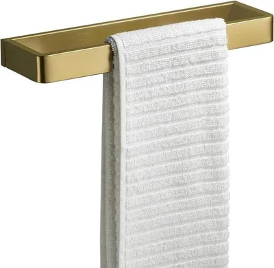 Obrázek produktu pro Držák na ručníky 30 cm - kartáčovaný zlatý - montáž na zeď - elegantní doplněk do koupelny i kuchyně