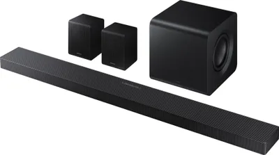 Produktbild von Samsung Q-series HW-QS750F, 5.1.2 Kanäle, Dolby Atmos, Dolby Digital 5.1, Dolby Digital Plus, Dolby TrueHD, Adaptiv, Game Pro, Standard, Surround Sound Erweiterung, Aktiver Subwoofer, Kabellos, Schwarz, Titan