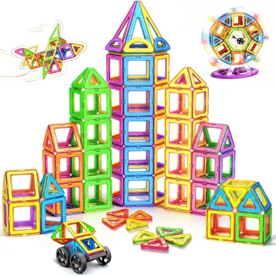 Image de Solidchoice - 120 pièces de blocs de construction magnétiques pour enfants