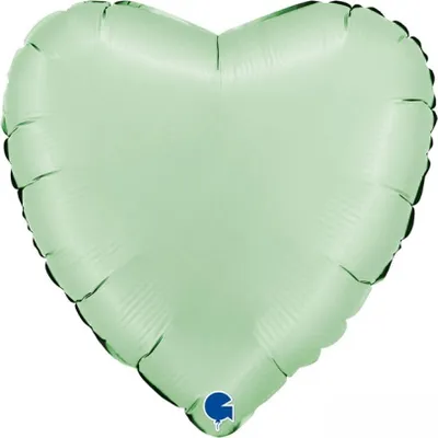 Produktbild von 18"/Ø46cm Herz Folienballon Uni | Satin Glazed Mint