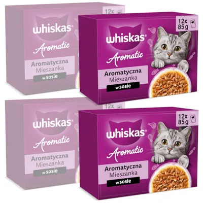 Zdjęcie produktu dla Whiskas Aromatic Adult 48x85g Mokra Karma Dla Kota Aromatyczna Mieszanka W Sosie