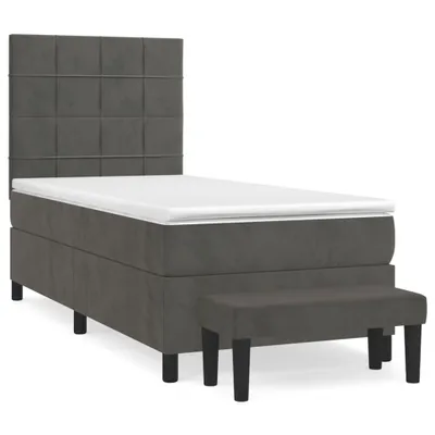 Immagine prodotto di vidaXL Letto a molle con materasso grigio scuro 80x200 cm in velluto