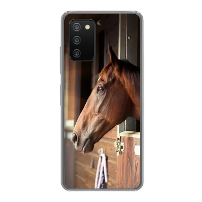 Produktbild von MuchoWow® Handyhülle Schutzhülle Hülle für Samsung Galaxy A03s Pferd - Stall - Sonne Silikon Softcase Handy Hülle - Schutz