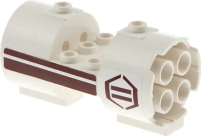 Produktbild von 1x Lego Zylinder 3x6x2 weiß Sticker Hexagon Streifen rot Star Wars 30360pb01L