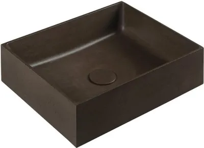 Zdjęcie produktu dla Umywalka betonowa FORMIGO, 47,5x36,5 cm, ciemnobrązowa matowa