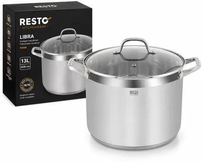 Produktbild von Resto Kitchenware Libra, 13 l, Rund, Edelstahl, Glas, Edelstahl, Edelstahl, Edelstahl