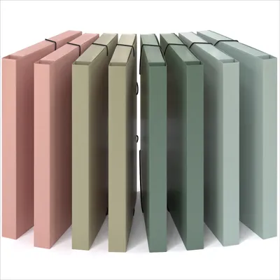 Produktbild von Heftbox A4-8 x Sammelmappe mit Gummizugverschluss, Pastell, 3 cm Rückenbreite - Schulsachen aesthetic, Dokumentenmappe, Archivbox, Dokumentenbox - ACROPAQ
