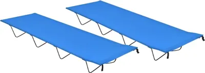 Produktbild von Campingbetten 2 Stk. 180x60x19 cm Oxford-Gewebe und Stahl Blau