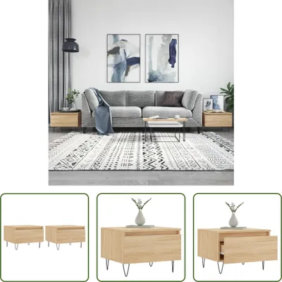 Produktbild von The Living Store Couchtische 2 Stk. Sonoma-Eiche 50x46x35 cm Holzwerkstoff