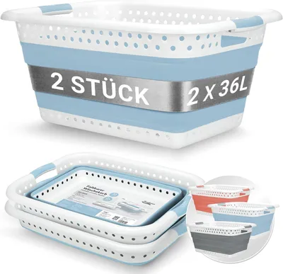 Imagen del producto de Cesta de ropa plegable, 36 litros, de uso universal, color azul