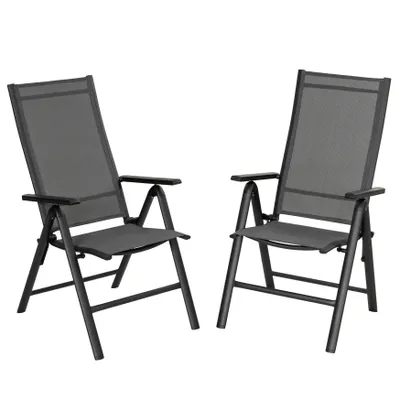 Produktbild von Avestar 2er-Set Alu-Textilene-Outdoor-Faltstühle, schwarz